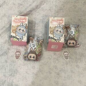 Pop Mart Authentic Labubu Exciting Macaron Toffee and Seasame Plush Pendant